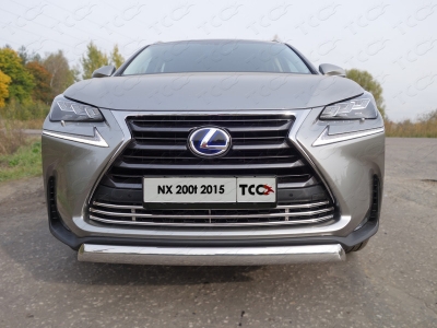 Накладка решётки радиатора 16 мм ТСС для Lexus NX-200t 2014-2017