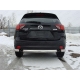 Защита заднего бампера уголки 75х42 мм ТСС для Mazda CX-5 2011-2015