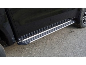 Пороги алюминиевые "Slim Line Silver" 1920 мм для JAC T9 4WD (дизель) 2024-н.в. №JACT924-11S