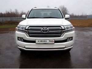 Защита переднего бампера двойная 76-60 мм для Toyota Land Cruiser 200 № TOYLC20015-26